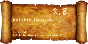 Kalikin Benedek névjegykártya